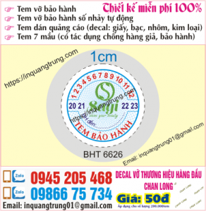 In tem bảo hành tại Ninh Bình