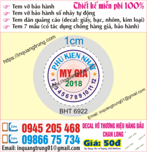 In tem bảo hành tại Thanh Hóa