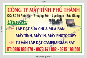 In tem decal giấy tại Hà Nội