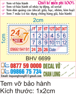 In tem bảo hành tại Tây Ninh giá rẻ chất lượng cao